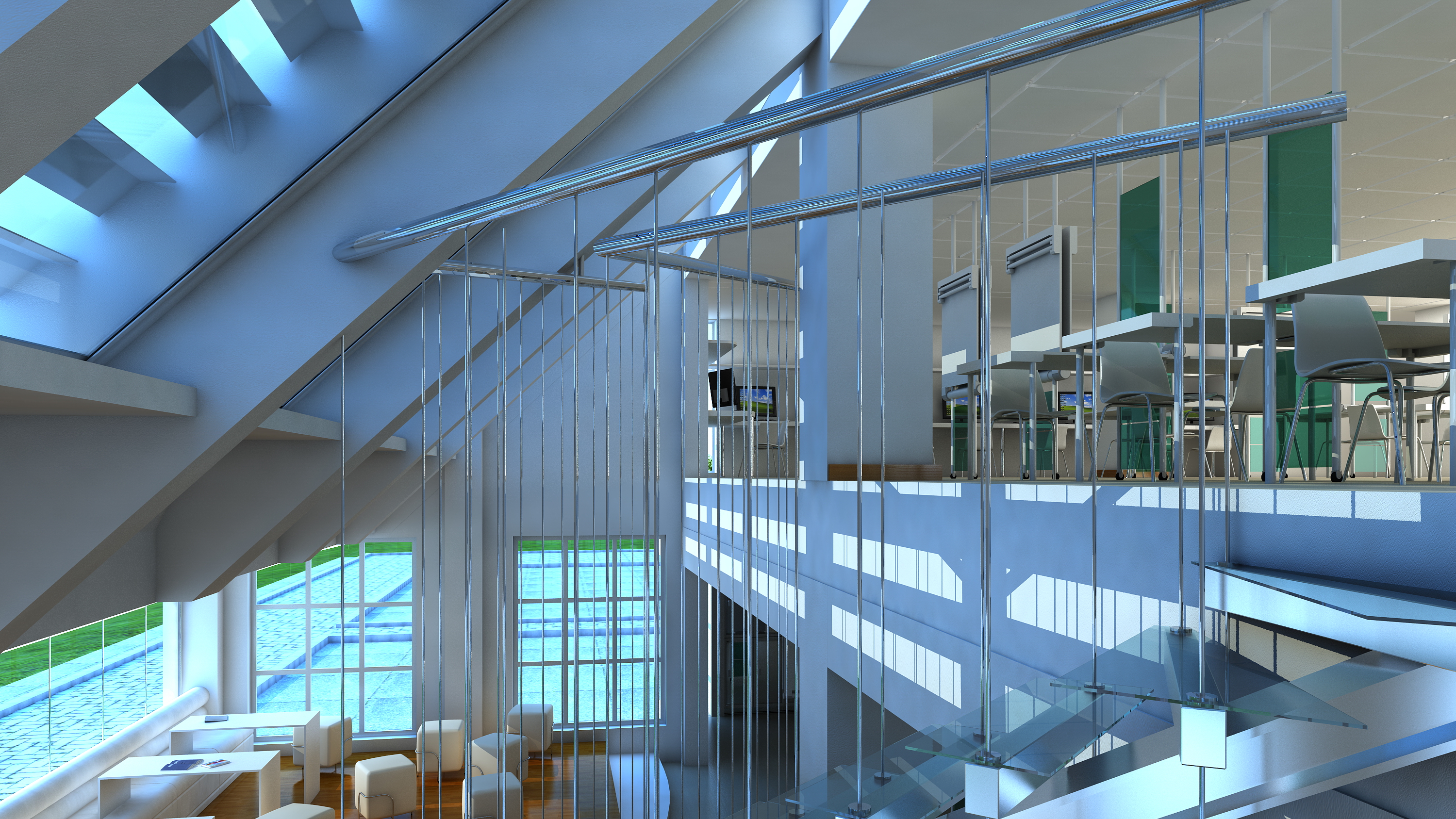concept architecture studio stairs rendering