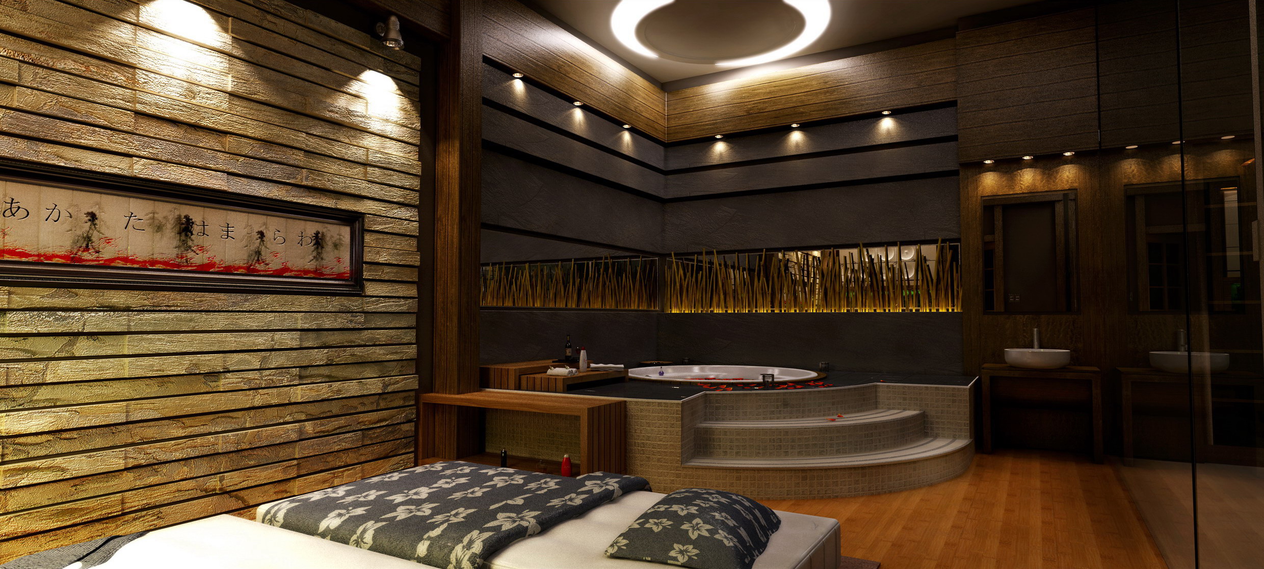 private spa 3D rendering overview