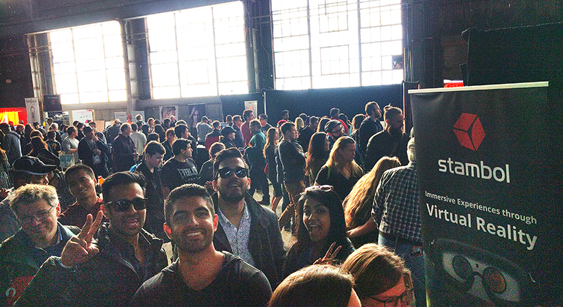 people smiling in line up at Worlds Fair Nano