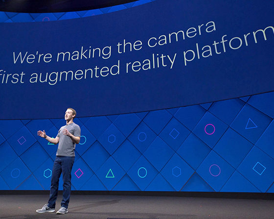 mark zuckerberg on stage talking about augmented reality platform