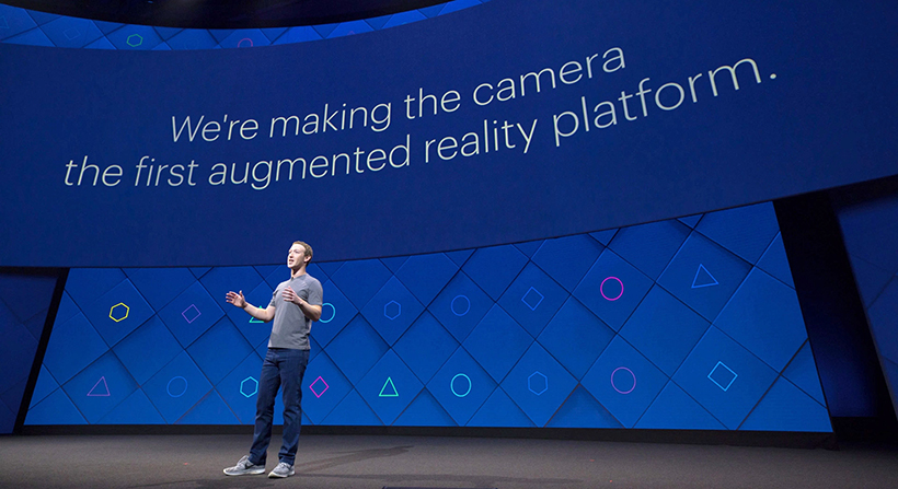 mark zuckerberg on stage talking about augmented reality platform