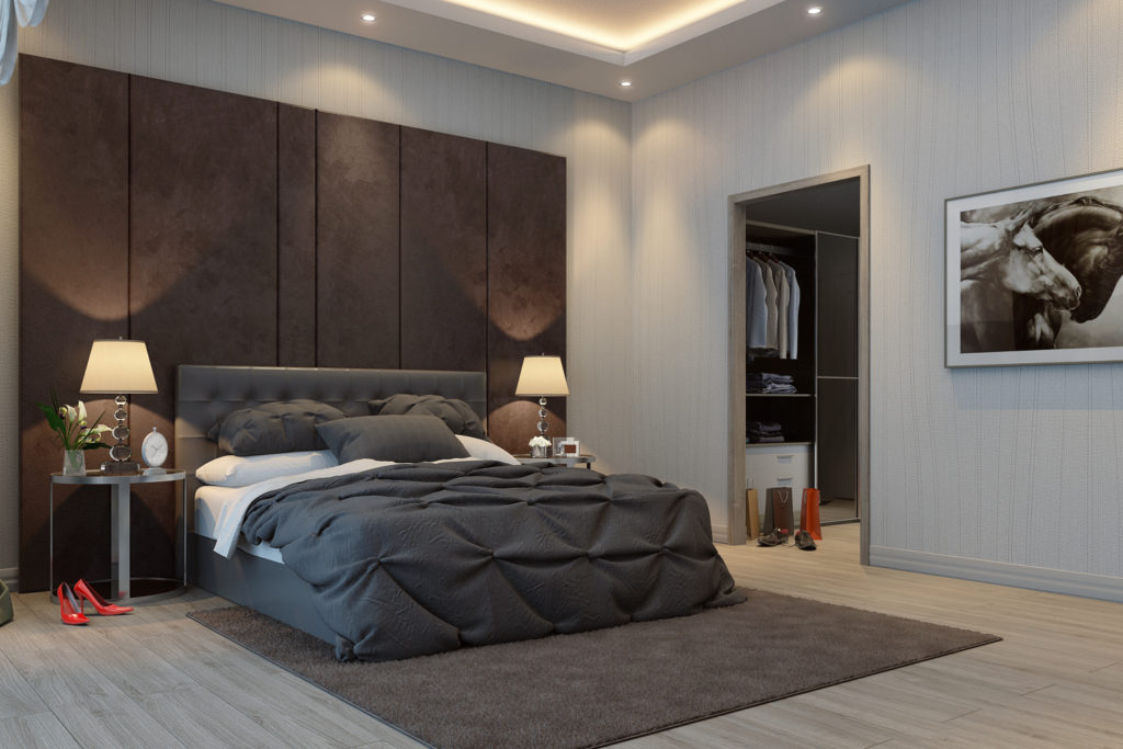 high end 3D bedroom rendering