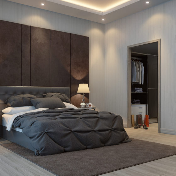 high end 3D bedroom rendering