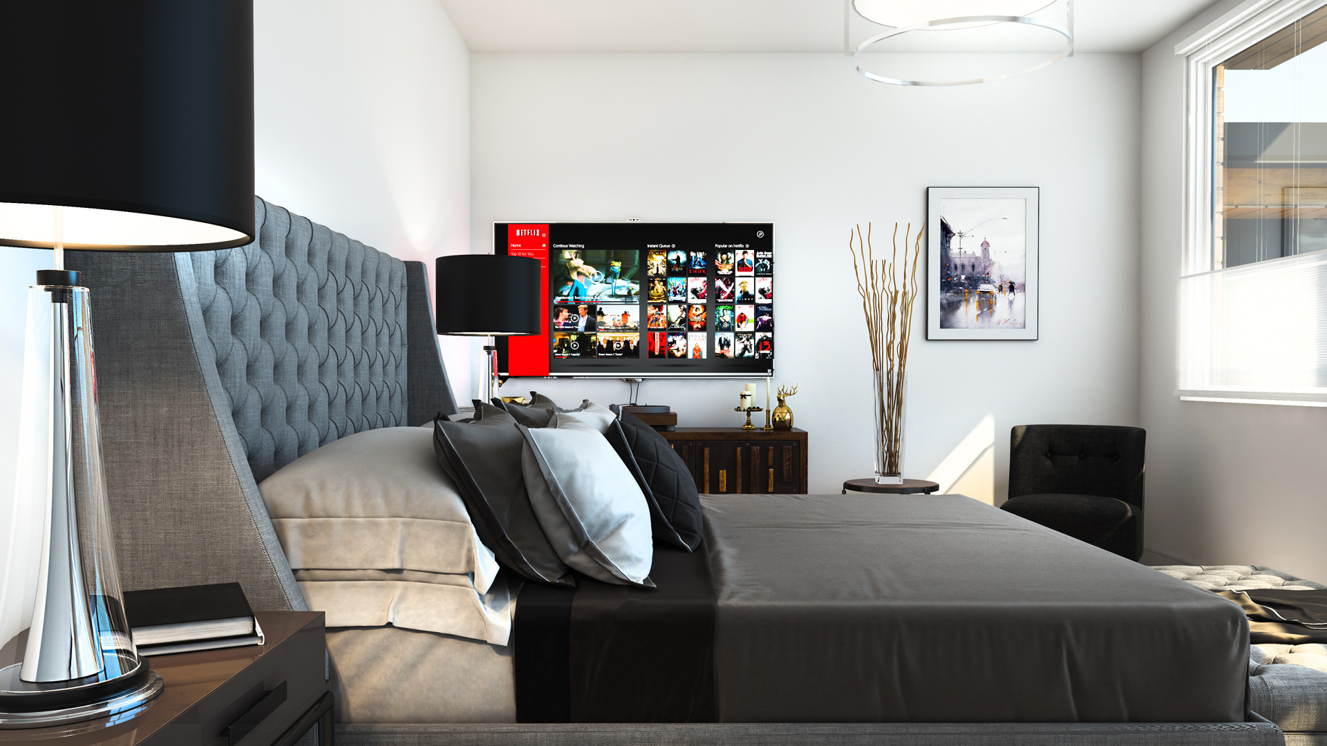 Predator Ridge Resorts Affinity Homes Eldorado Theme 3D Interior Rendering - Bedroom