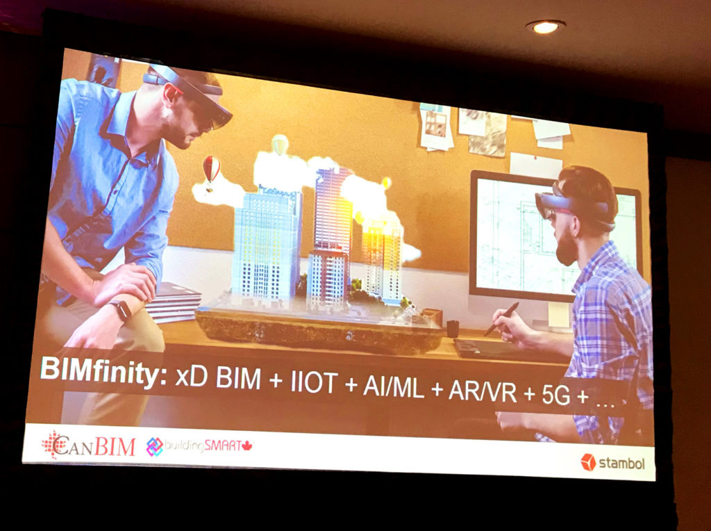 Powerpoint slide on BIMfinity, IOT, AI, AR, VR, 5G