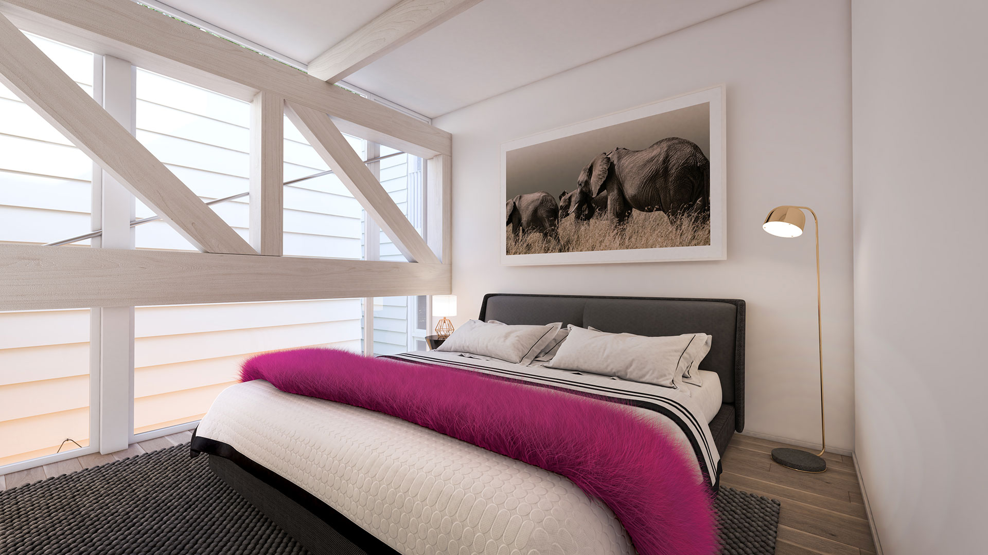 Turner's Dairy Townhouse Project - Unit 7 Bedroom Render