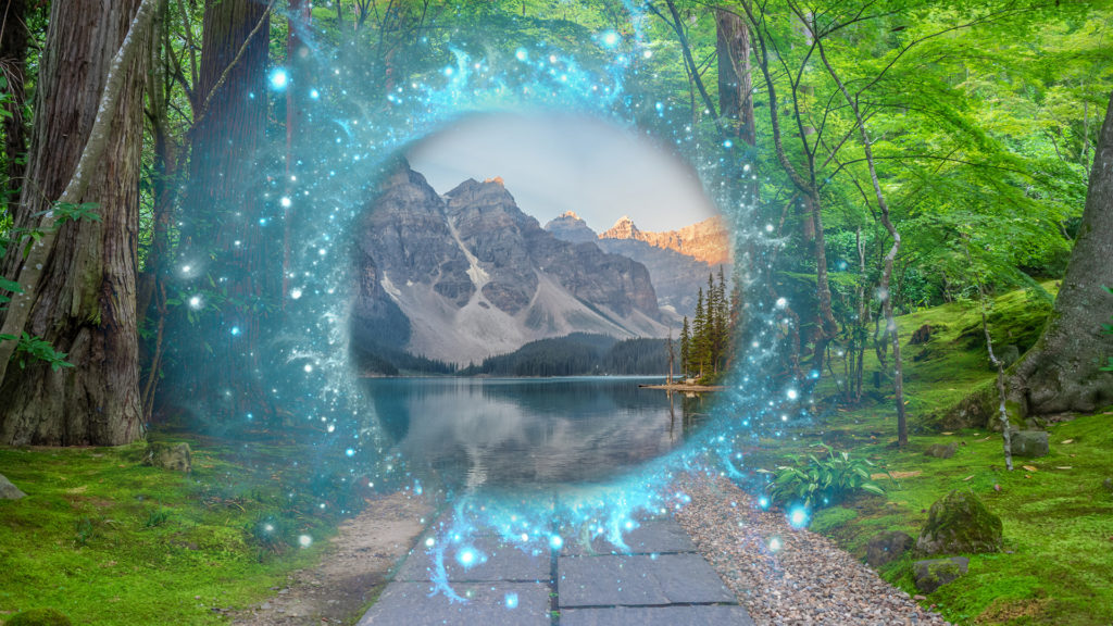 augmented reality magical portal lets people walk into another reality